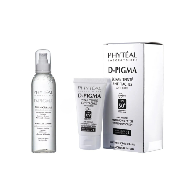 Phyteal Dpigma Écran Teinté Beige Éclat SPF50+ + Eau Micellaire Offerte 150ml