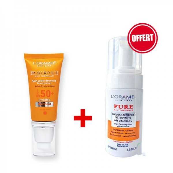 Pack L'Oramel Écran Matifiant SPF50+ 40ml + Mousse Vitamine C Offerte 100ml