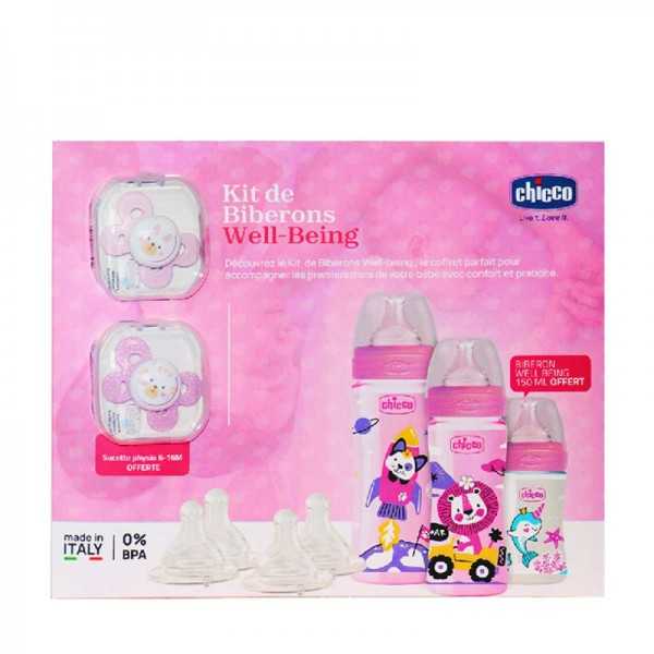 Chicco Coffret biberon well-being Rose 7 articles