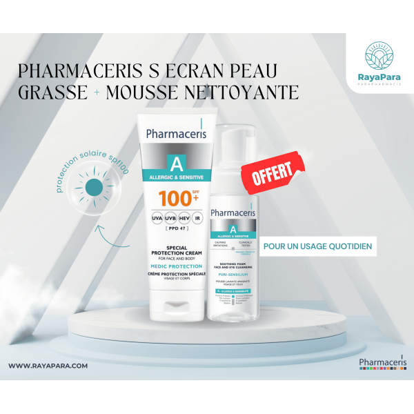 Pharmaceris A - Crème protection solaire spf100+ + mousse nettoyante 150ml offerte