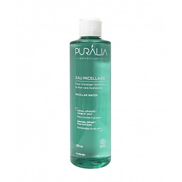 PURALIA Eau Micellaire – Aloe Vera & Fleur d’Oranger Bio – 250 ml