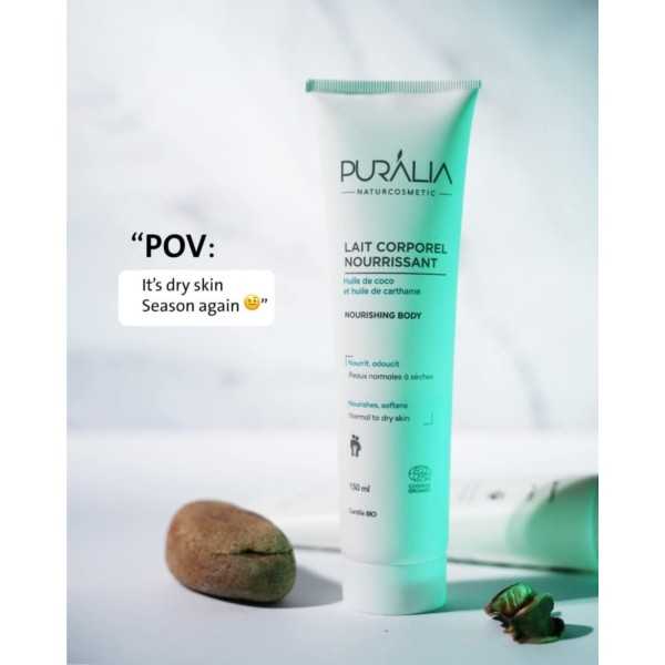 PURALIA Lait Corporel Nourrissant – Huile de Coco & Carthame – 150 ml