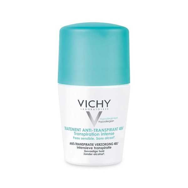 Vichy Déodorant Traitement Anti-Transpirant 48h Roll-On – Peaux Sensibles 50ml