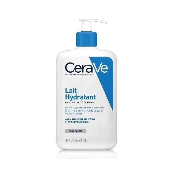 CeraVe Lait Hydratant Visage & Corps 473 ml – Peaux Sèches à Très Sèches